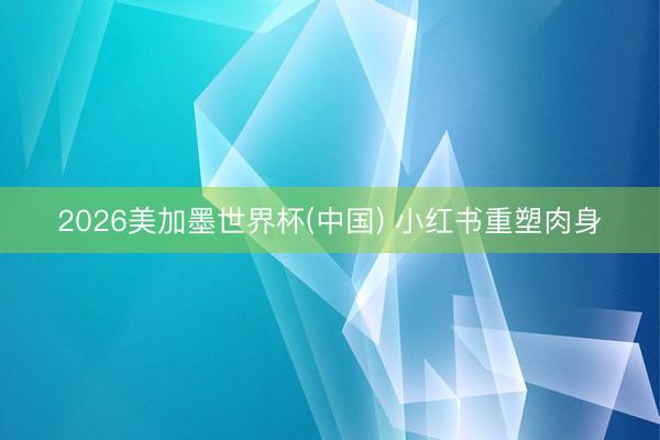 2026美加墨世界杯(中国) 小红书重塑肉身