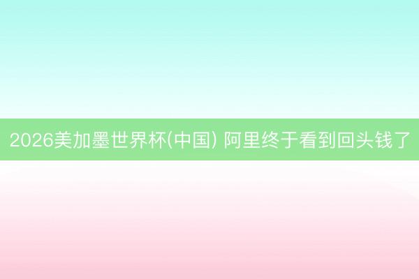 2026美加墨世界杯(中国) 阿里终于看到回头钱了