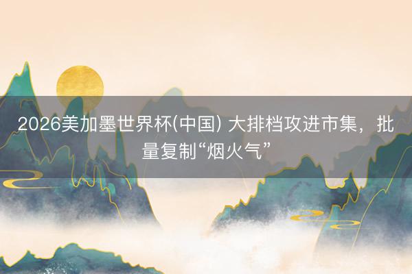 2026美加墨世界杯(中国) 大排档攻进市集，批量复制“烟火气”