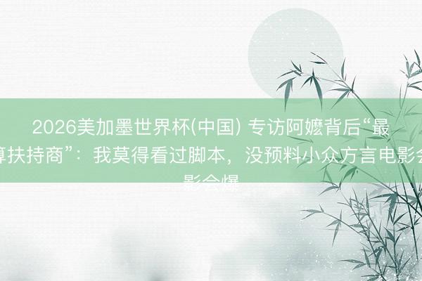 2026美加墨世界杯(中国) 专访阿嬷背后“最合算扶持商”：我莫得看过脚本，没预料小众方言电影会爆