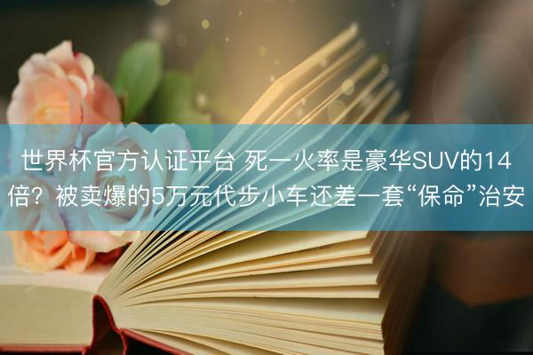 世界杯官方认证平台 死一火率是豪华SUV的14倍？被卖爆的5万元代步小车还差一套“保命”治安