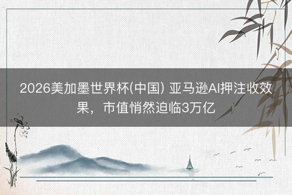 2026美加墨世界杯(中国) 亚马逊AI押注收效果，市值悄然迫临3万亿