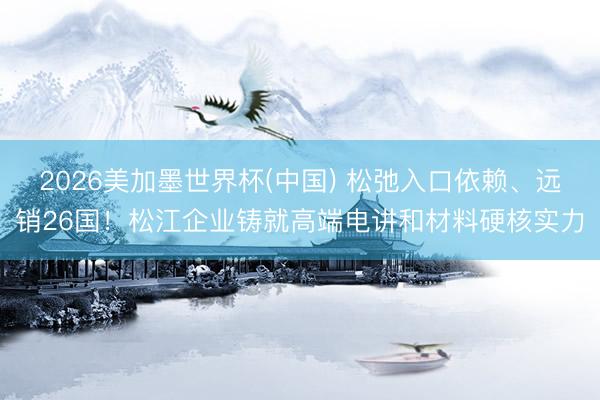 2026美加墨世界杯(中国) 松弛入口依赖、远销26国！松江企业铸就高端电讲和材料硬核实力