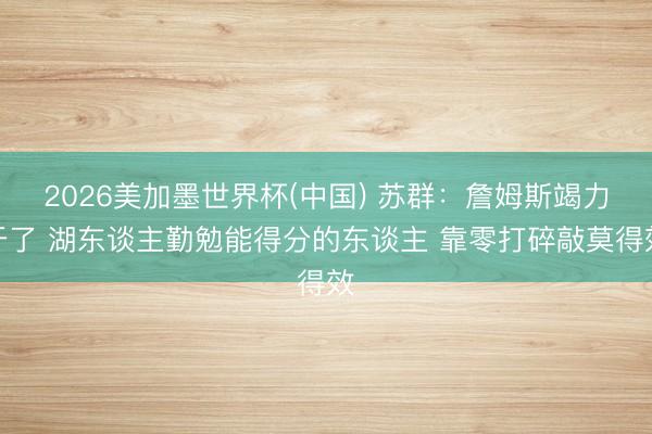 2026美加墨世界杯(中国) 苏群：詹姆斯竭力于了 湖东谈主勤勉能得分的东谈主 靠零打碎敲莫得效
