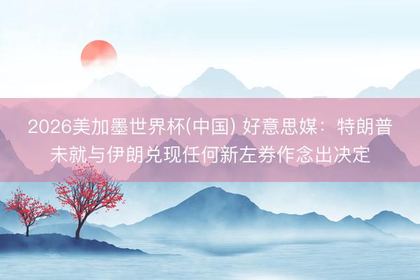 2026美加墨世界杯(中国) 好意思媒：特朗普未就与伊朗兑现任何新左券作念出决定