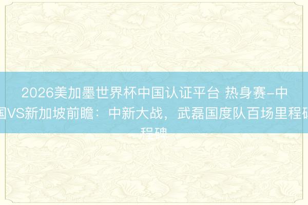 2026美加墨世界杯中国认证平台 热身赛-中国VS新加坡前瞻：中新大战，武磊国度队百场里程碑