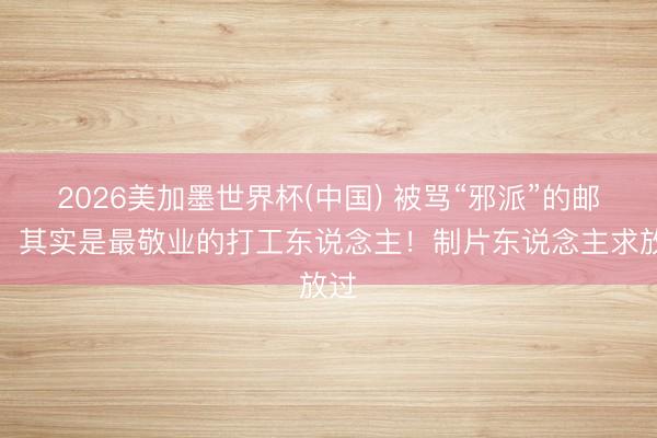 2026美加墨世界杯(中国) 被骂“邪派”的邮差，其实是最敬业的打工东说念主！制片东说念主求放过
