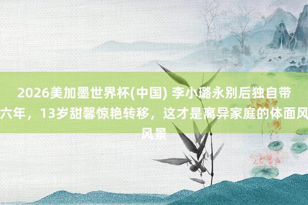 2026美加墨世界杯(中国) 李小璐永别后独自带娃六年，13岁甜馨惊艳转移，这才是离异家庭的体面风景